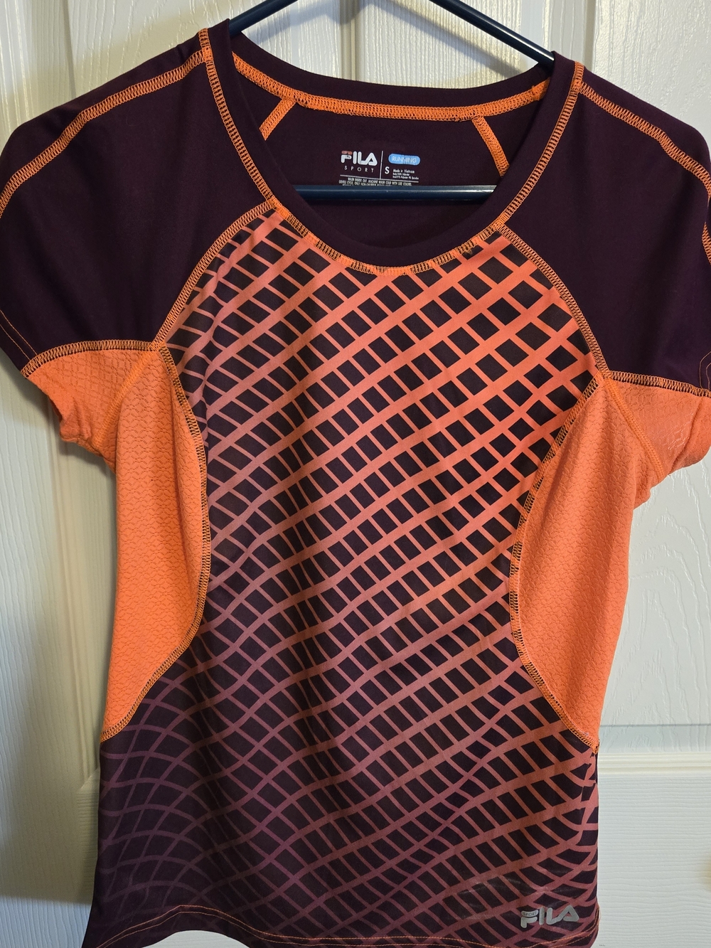 FILA Women’s Orange & Maroon Short Sleeve Performance Tee